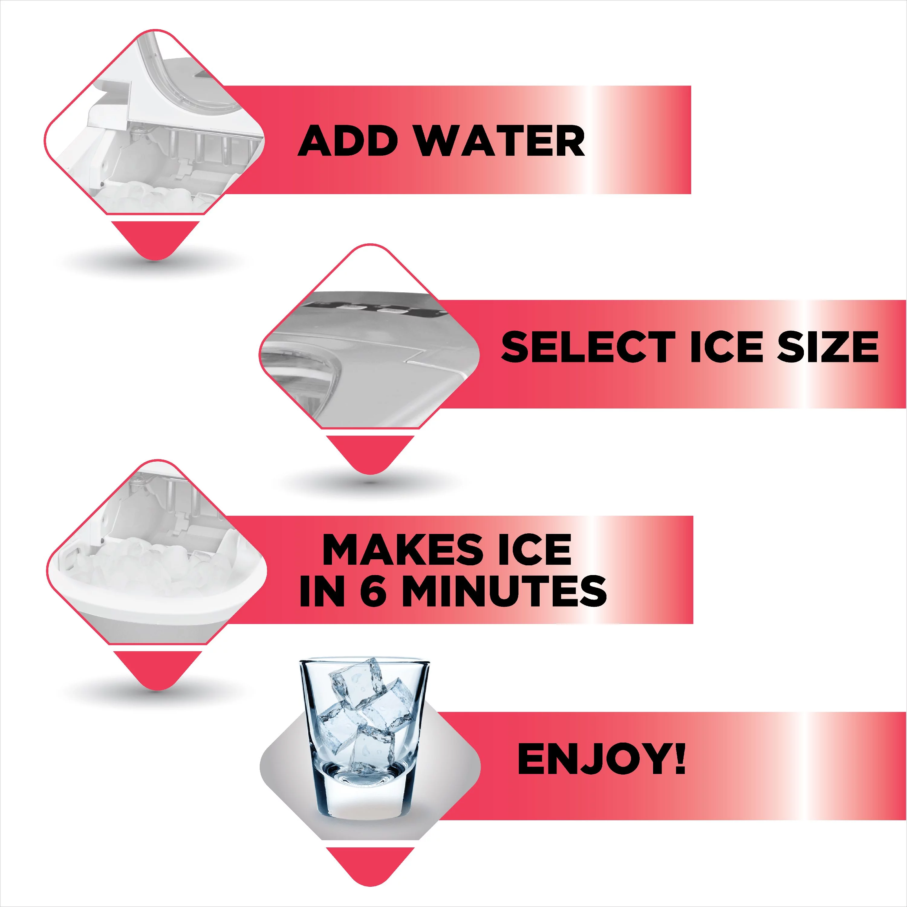 Frigidaire 26lbs. Portable Countertop Ice Maker (Ice Bullets)- Silver