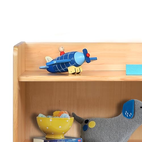 KRAND 4-Layer Kids Wooden Bookshelf, 4-Tier Layer Sling Bookcase, Baby Storage Book Rack,Toy Organizer Cabinet