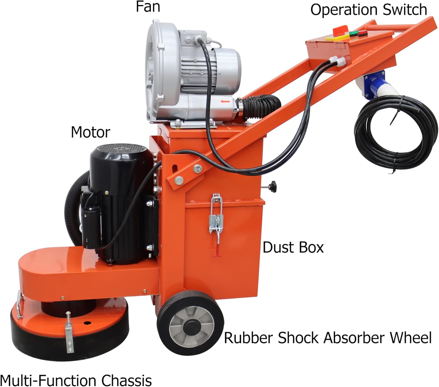 Hand-push Cement Ground Grinder Epoxy Floor Grinding Machine Concrete Cement Ground Grinding Polisher Dust-free Polishing Machine Adjustable Floor