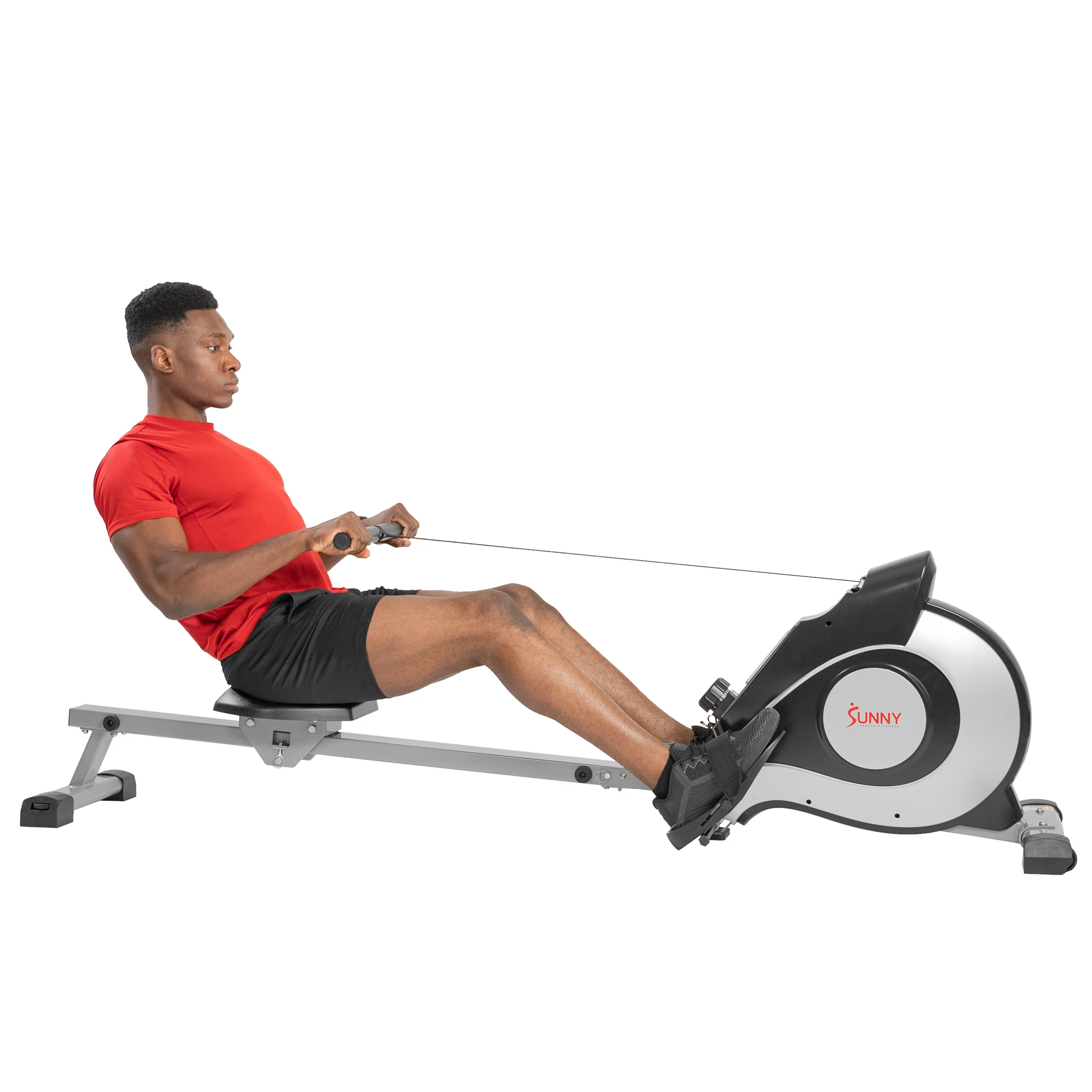 Sunny Health & Fitness Smart Magnetic Rowing Machine with Extended Slide Rail with Optional Exclusive SunnyFit® App Enhanced Bluetooth Connectivity