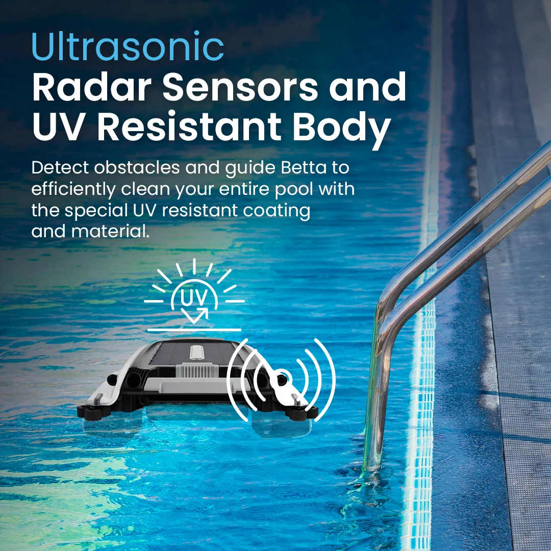 Betta SE Solar Powered Smart Robotic Pool Skimmer (2023 Model) - White
