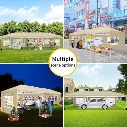 COBIZI Canopy 10x20 Pop Up Canopy Tent with 6 Sidewalls Party Tents for Parties Weddings Backyard Waterproof Canopy Outdoor Commercial Canopy Event