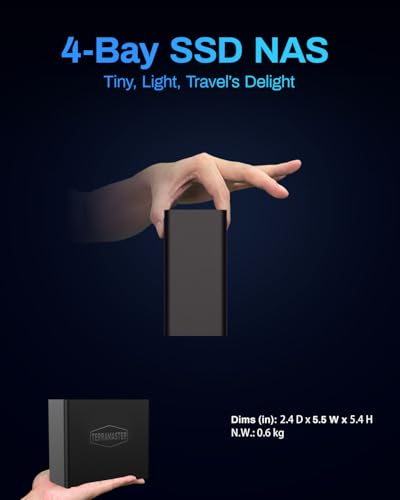 TERRAMASTER F4 SSD NAS Storage - 4Bay All SSD NAS Server N95 QuadCore CPU, 8GB DDR5 RAM, 5GbE Port