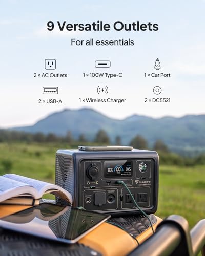 BLUETTI Solar Generator EB3A, 268Wh LiFePO4 Battery Backup w/ 2 600W (1200W Surge) AC Outlets, Recharge from 0-80% in 30 Min.