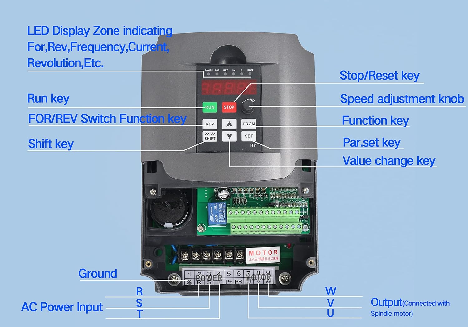 RATTMMOTOR Variable Frequency Drive 220V 3KW VFD Inverter Frequency Converter 400Hz 13A Single Phase Input