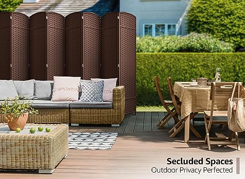 Sorbus 8-Panel Black Room Divider with Double Hinged Panels, 6 ft Tall Folding Privacy Screen