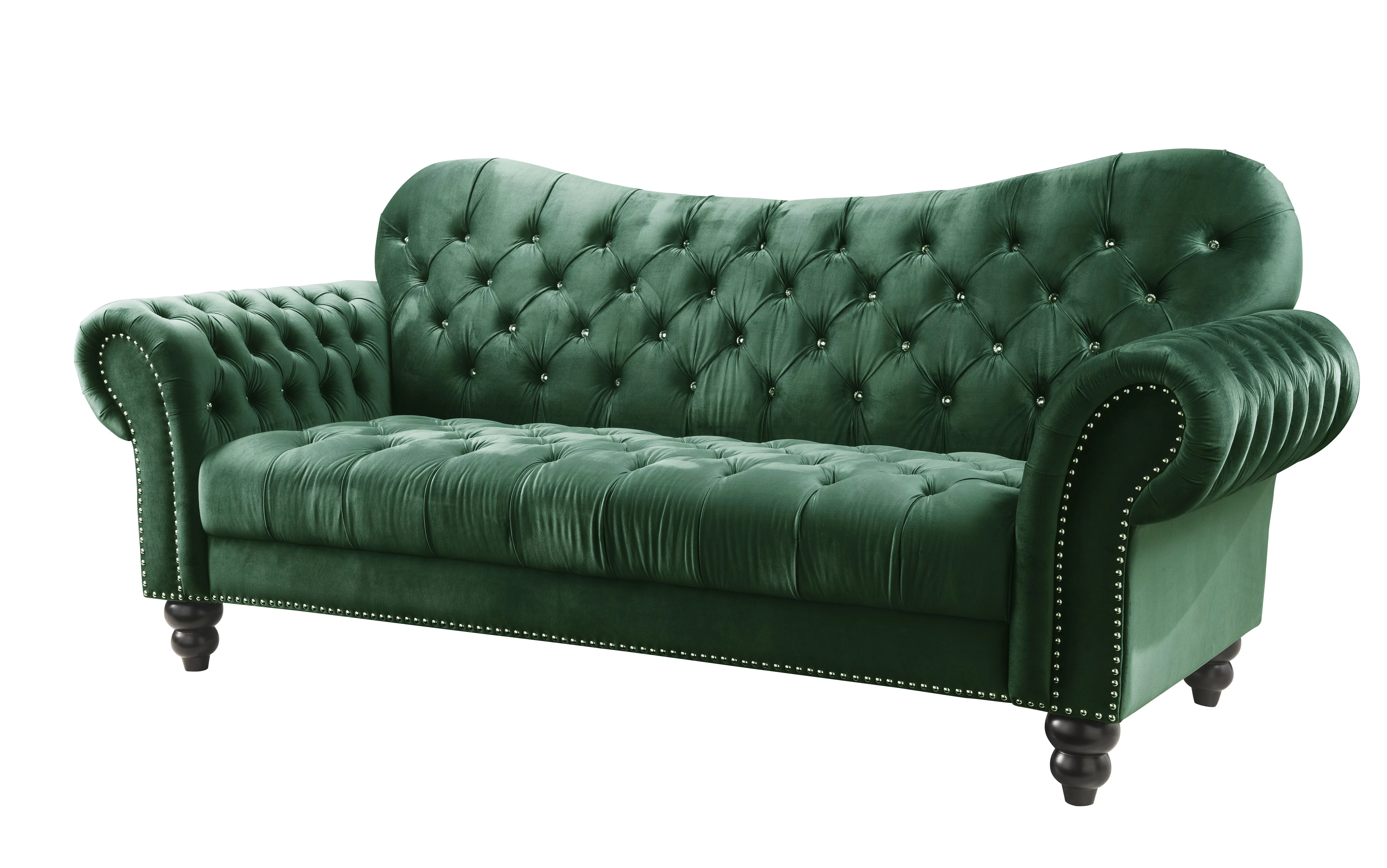 Iberis Sofa, Green Velvet (1Set/2Ctn)
