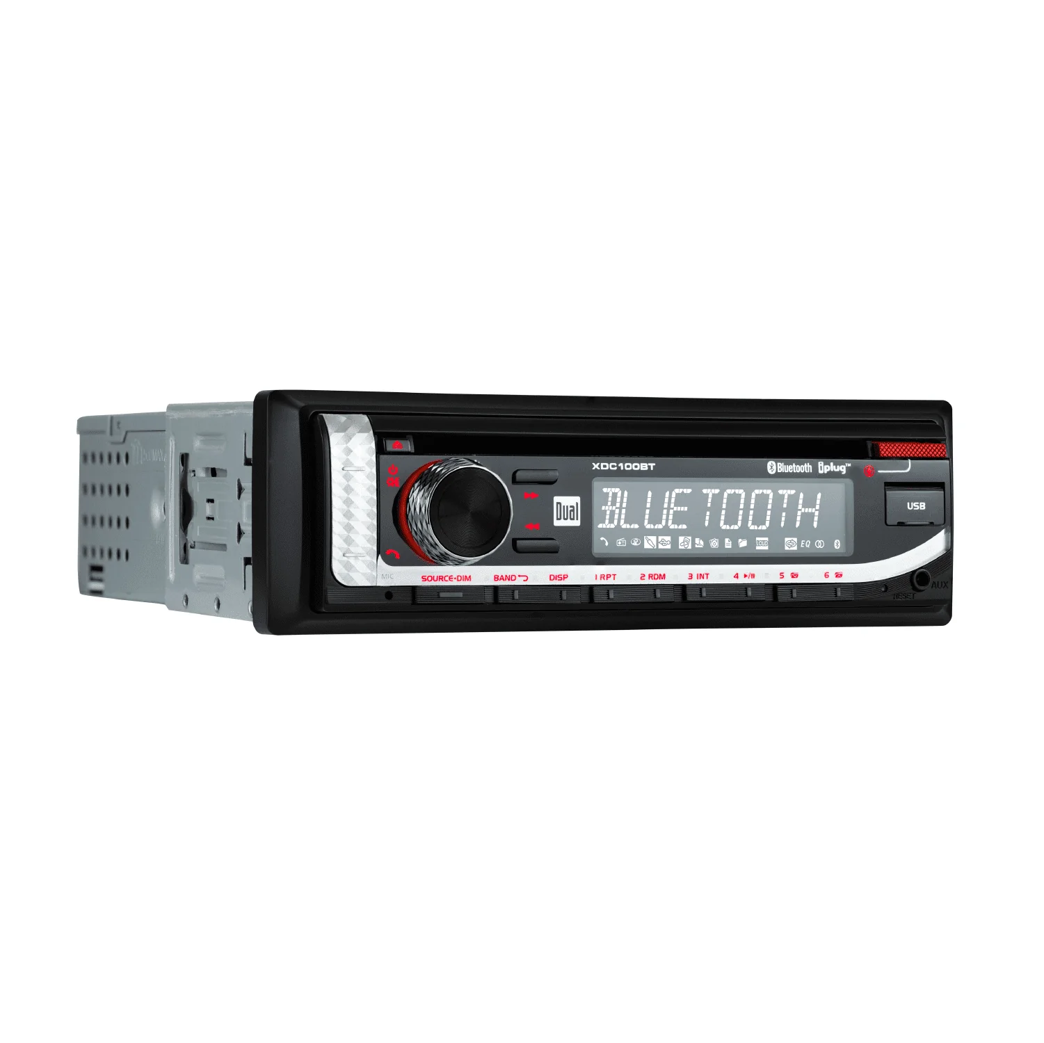 Dual Electronics XDC100BT Single DIN Car Stereo with CD Player, Bluetooth, USB, New