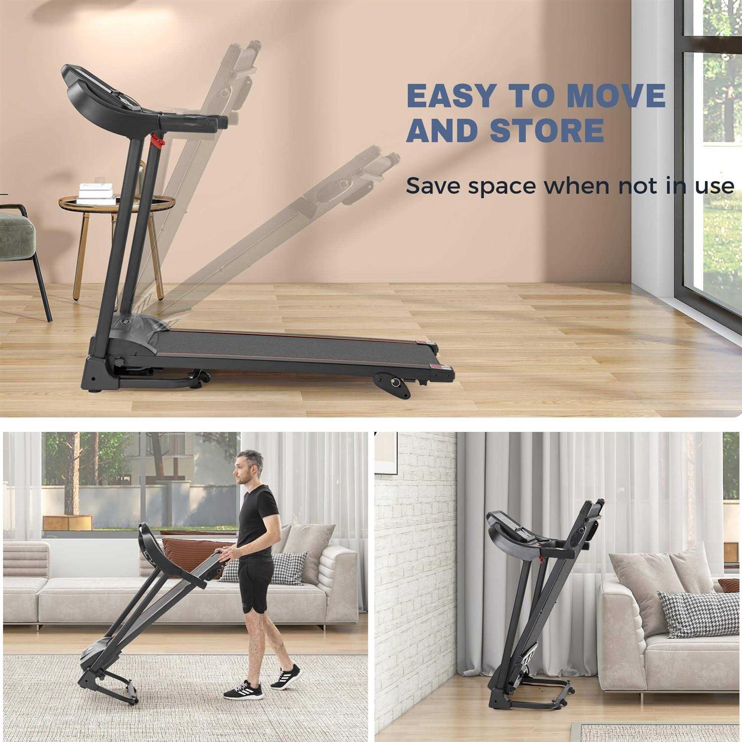 Merax Folding Electric Treadmill with Incline 2.5HP Energy Saving 12 Preset Programs Running Walking Jogging Machine for Home Office Indoor Cardio