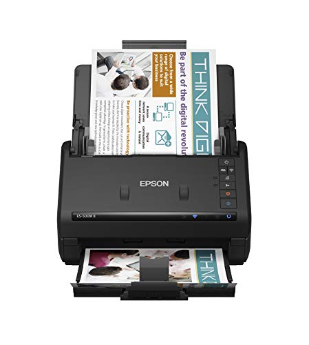 Epson Workforce ES-500W II Wireless Color Duplex Desktop Document Scanner for PC and Mac