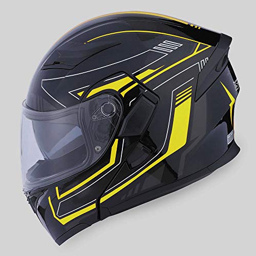1Storm Motorcycle Modular Full Face Helmet Flip up Dual Visor Sun Shield: HB89