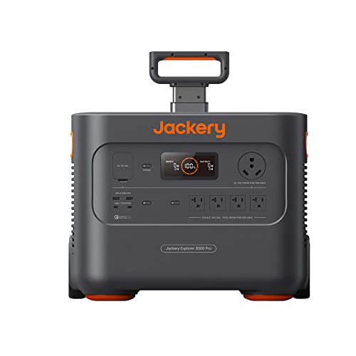 Jackery Portable Power Station Explorer 3000 Pro, 3024Wh Capacity and 3000W Output, 2x100W PD Ports, 2.4H to Full Charge, Compatible with SolarSagas