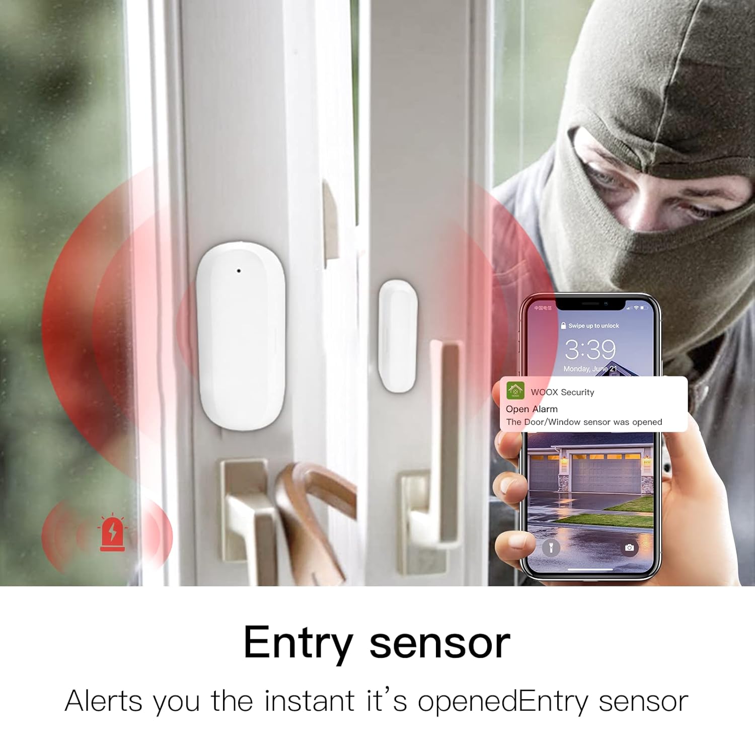 VENZ DIY Wireless Home Security System,4 Pieces-Kit(Door Window Sensor,WiFi Indoor Camera,Smart Hub