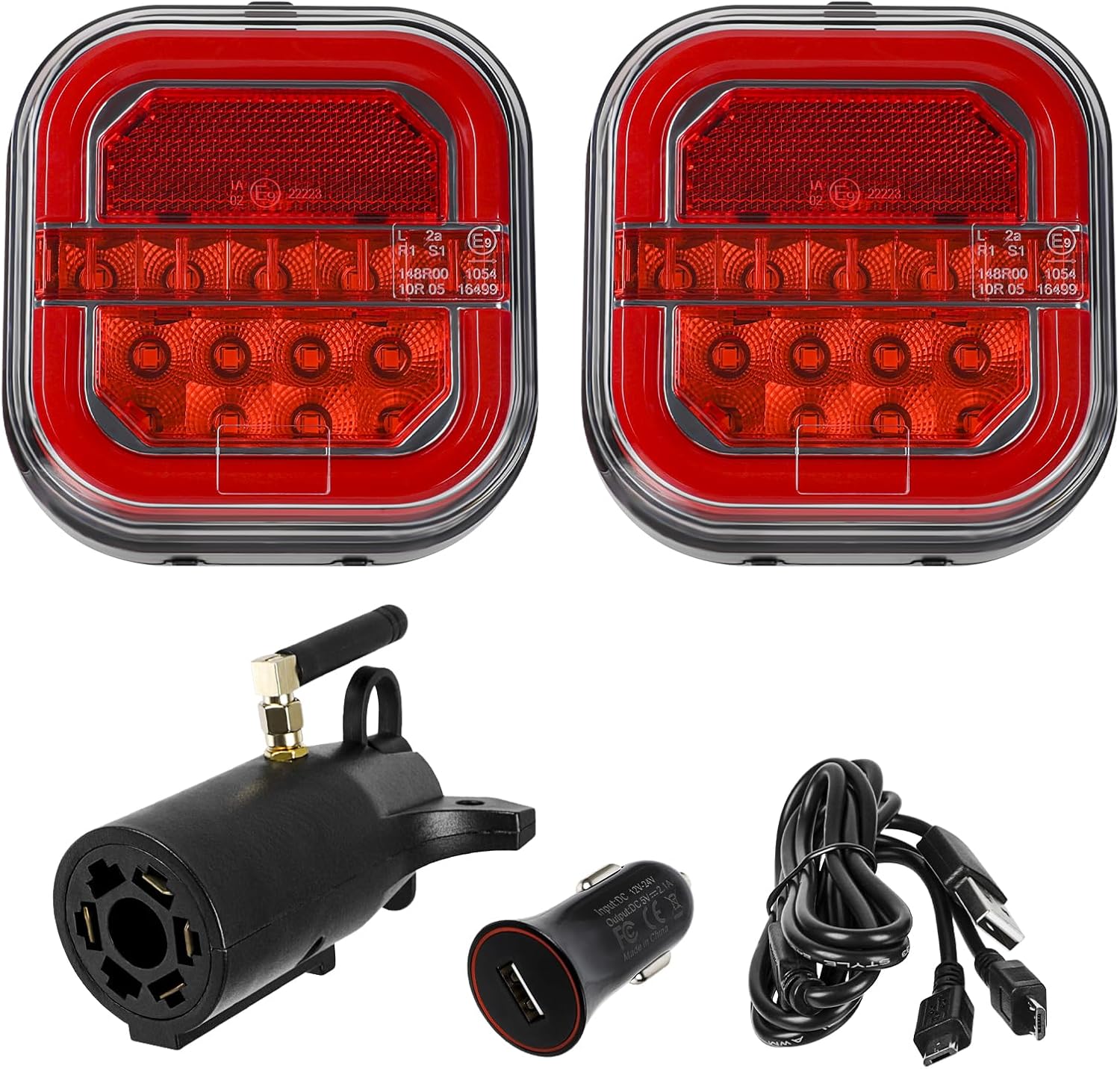 Yinaolan Magnetic Wireless LED Trailer Rear Lights Kit,Wireless Trailer Lights for Towing
