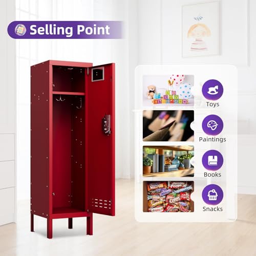 Metal Locker with 5 Doors,Lockers for Employees,66'' Steel Storage Locker for School,Gym, Office, Office,Garage