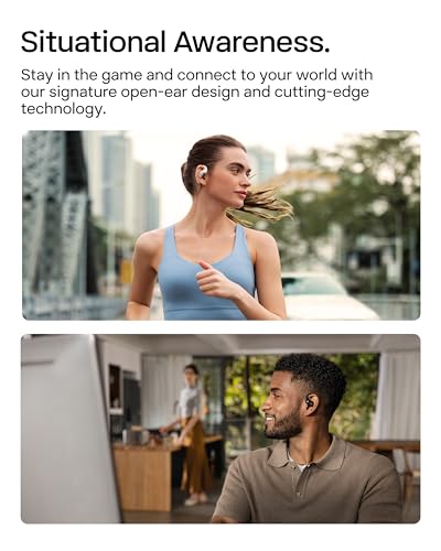SHOKZ New OpenFit 2 Open-Ear Headphones, True Wireless Bluetooth Earphones with Microphone, Earhook Earbuds with 48 Hours of Playtime, Fast Charging