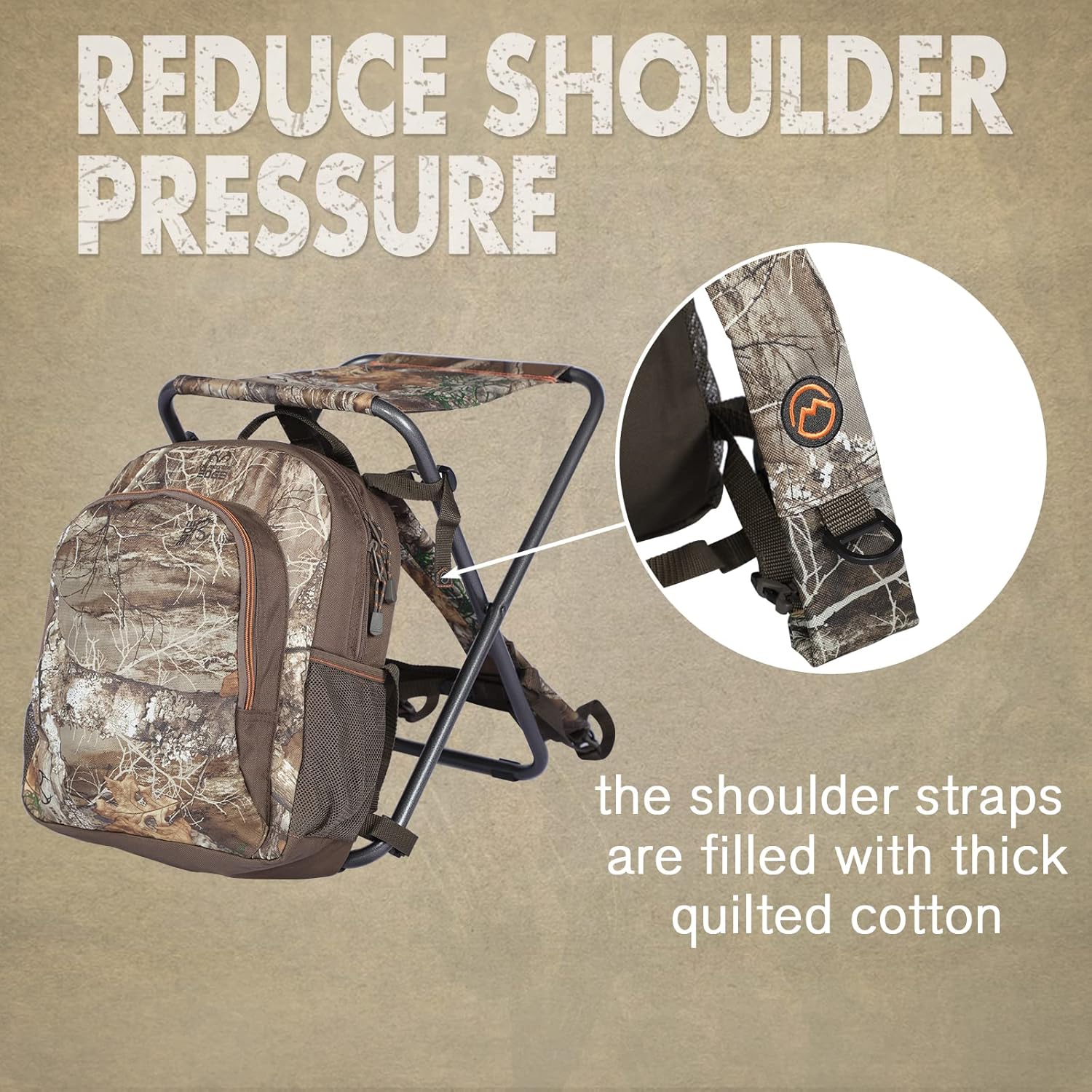 TIMBER RIDGE 3 in 1 Cooler Backpack Foldable Fishing Chair with Cooler Bag, Compact Lightweight and Portable for Outdoor, Camping, Hiking(CAMO)