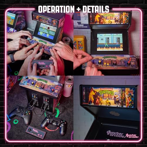 Numskull Quarter Arcades Teenage Mutant Ninja Turtles Collector's Edition Mini Arcade - 1/4 Scale Authentic Wooden Replica, Original ROM