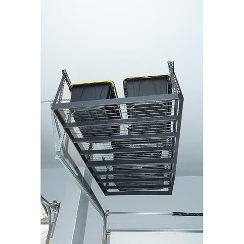Klutch Gladiator Overhead Garage Storage Rack &mdash; Adjustable Height, 96in.L x 48in.D x 23&ndash;37in.H