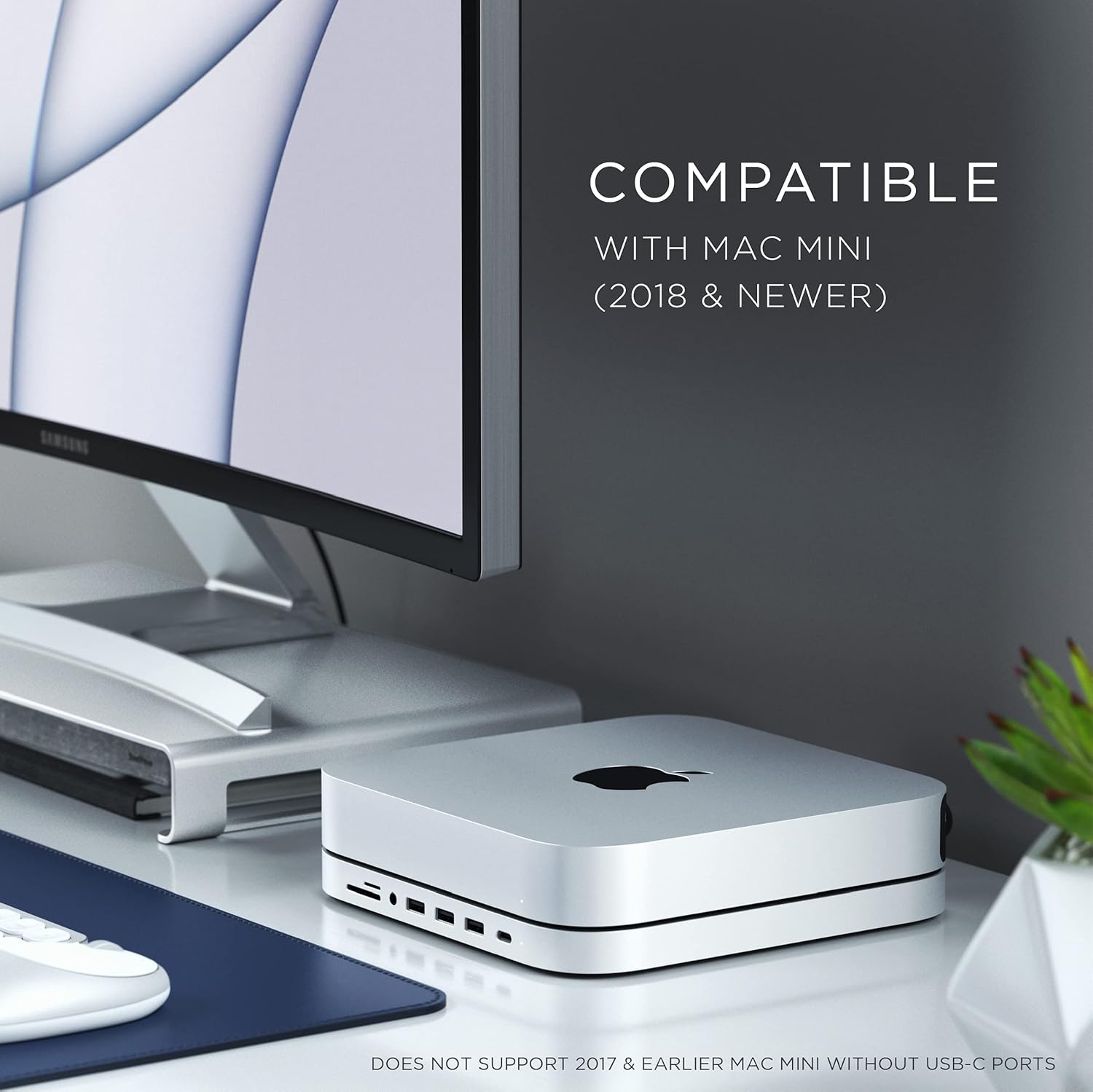 Satechi Type-C Stand & Hub with SSD Enclosure – Patented Design – Fits M.2 SATA SSD, USB-C Data Port, Micro/SD Card Readers