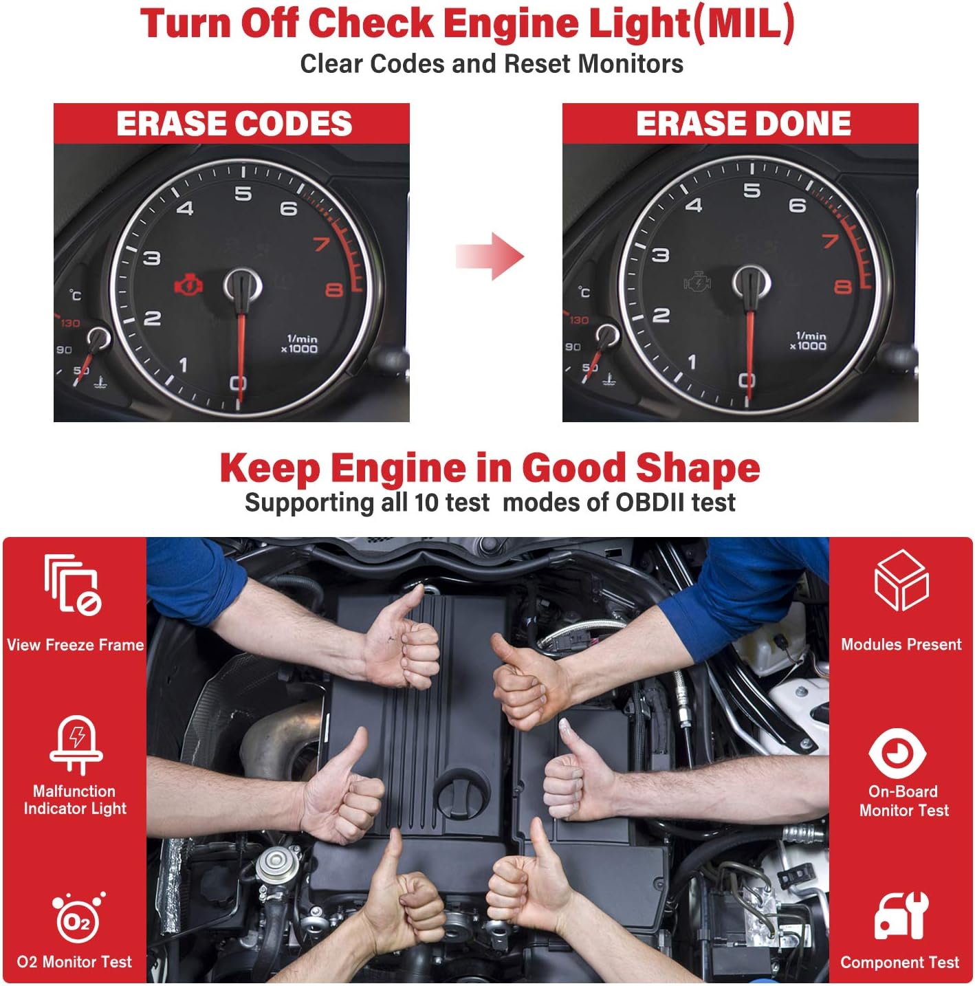 Autel AutoLink AL619 Automotive Diagnostic Scan Tool - 2022 Newest OBD2 Scanner Read/Erase DTCs, ABS/ SRS Lights Reset, Full OBDII Functions