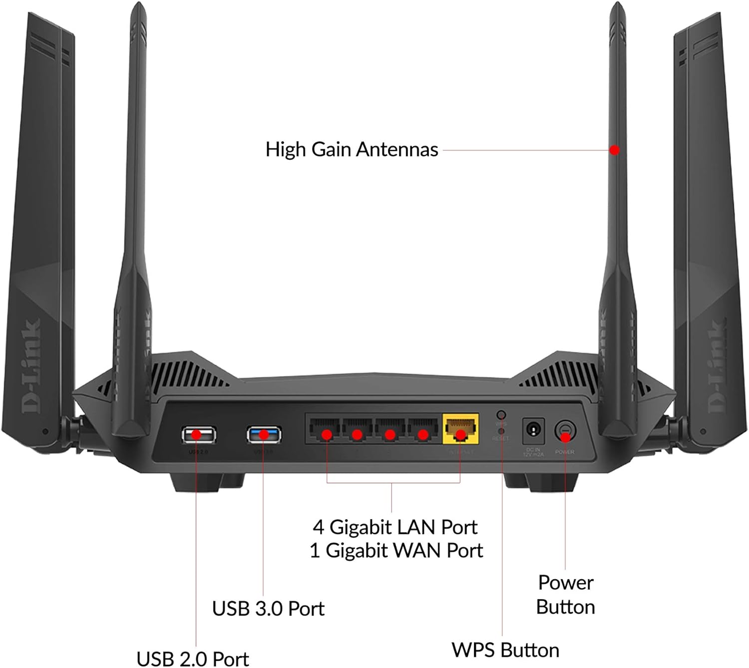 D-Link WiFi 6 Router AX5400 MU-MIMO Voice Control Compatible with Alexa & Google Assistant, Dual Band Gigabit Gaming Internet Network (DIR-X5460-US)