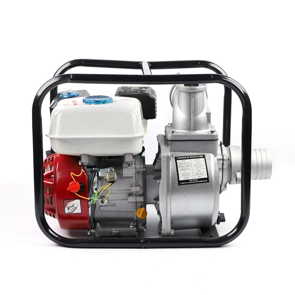 Portable Gasoline Water Pump 210CC 7.5HP High Pressure Transfer Agricultural Irrigation