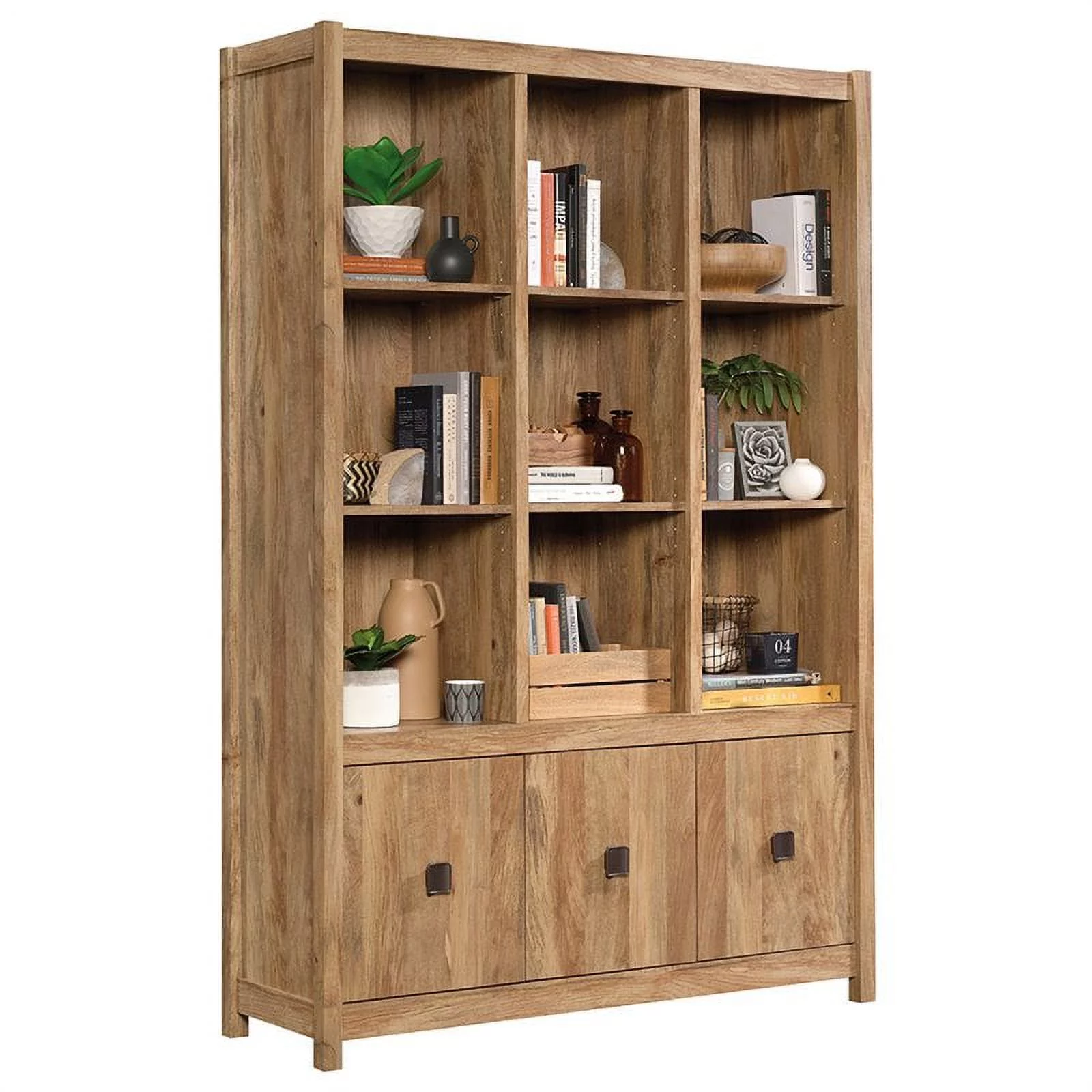 Pemberly Row 9-Cubby Engineered Wood Bookcase in Sindoori Mango/Brown