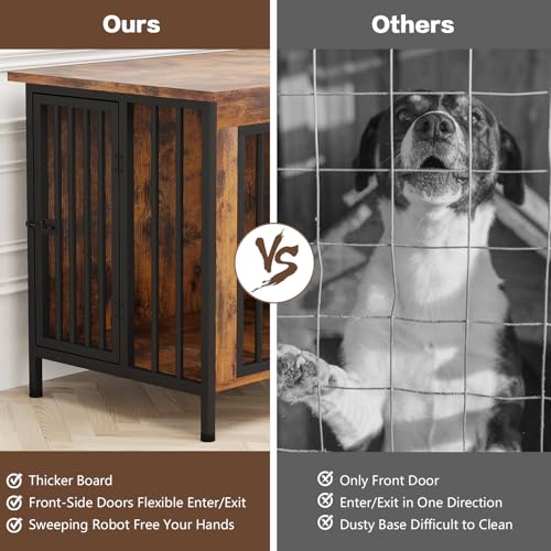 EasyCom 39.96" XL Wooden Large Dog Crate Furniture for Medium and Large Breed