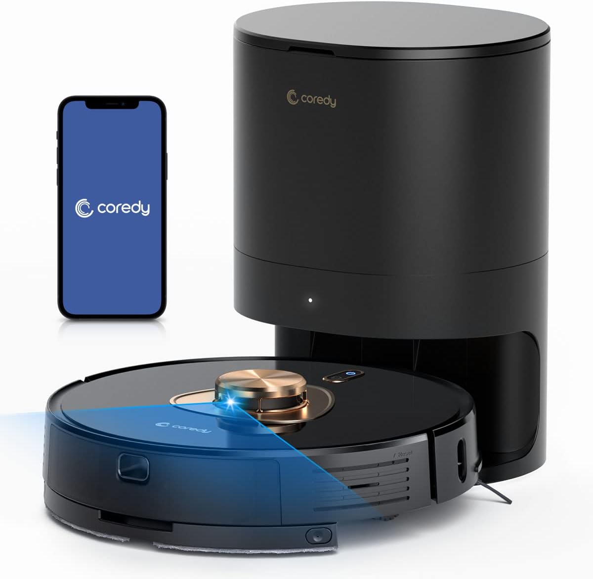 Coredy L900X Robot Vacuum Cleaner with Self Emptying Station, Lidar Navigation Robotic Vacuums and Mop Smart Mapping