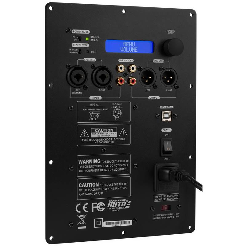 Parts Express Powered Dayton Audio 10x22 with Dual Passive Radiators 500 Watt Subwoofer Kit with Built-In DSP 300-7152