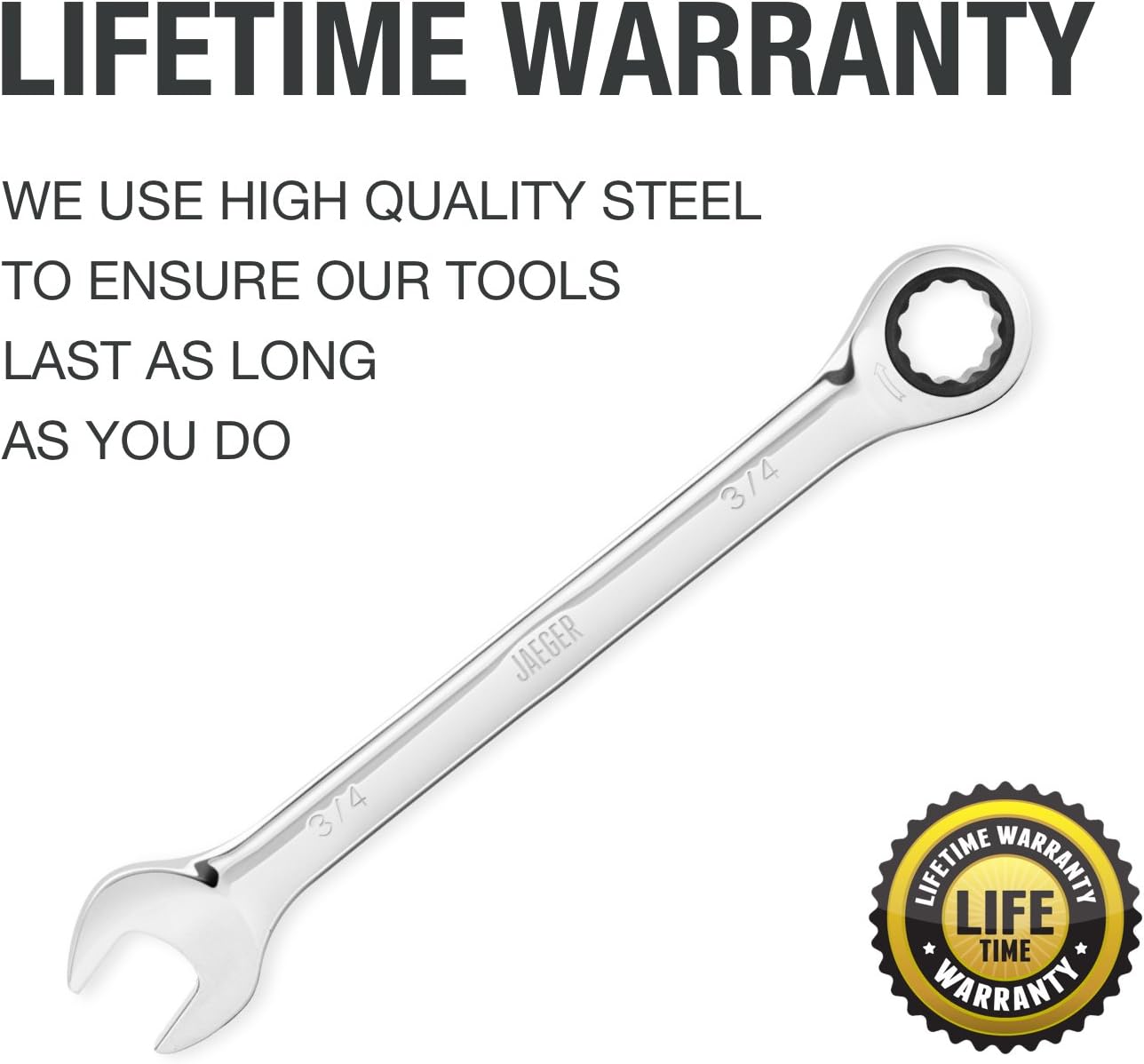 JAEGER 15pc Inch TIGHTSPOT Ratcheting Wrenches MASTER SET - Our LARGEST SAE/INCH SET With Bear Keeper Rollup Case