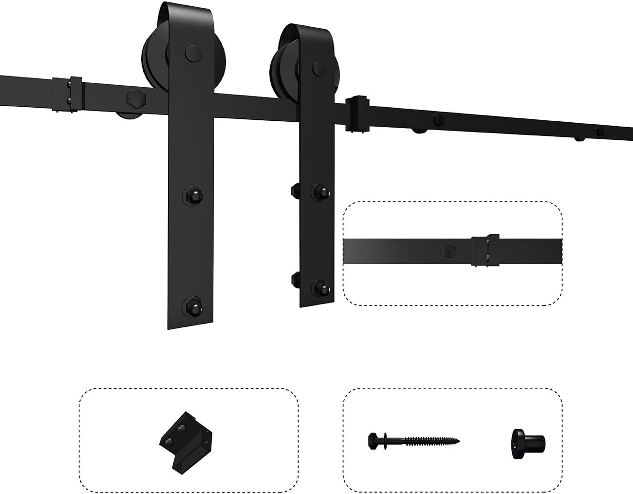 YIGOLD 6.6ft Sliding Barn Door Hardware Kit,Antique Style,Sliding Smoothly Quietly,Factory Outlet Upgraded Version Quality Carbon Steel