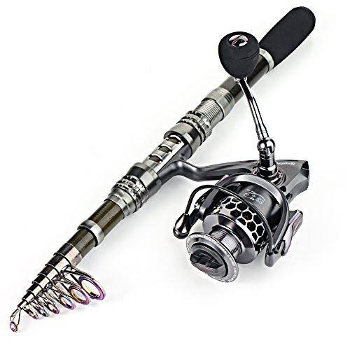 Sougayilang Spinning Fishing Rod and Reel Combos Portable Telescopic Fishing Pole Spinning Reels for Travel Saltwater Freshwater