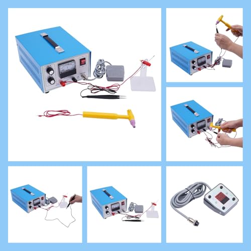 Jewelry Spot Welder, DC 50A 500W Adjustable Jewelry Welder w/ Foot Pedal, 0.02-0.05in Welding Dia. Soldering Machine