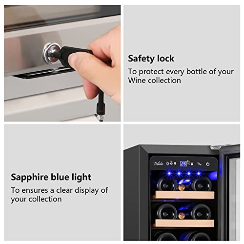 Cigar Electric Humidor, 35L 250 Counts Large Capacity Thermostatic Electric Cigar Cooler Cabinet with Digital LED Screen, Safety Lock