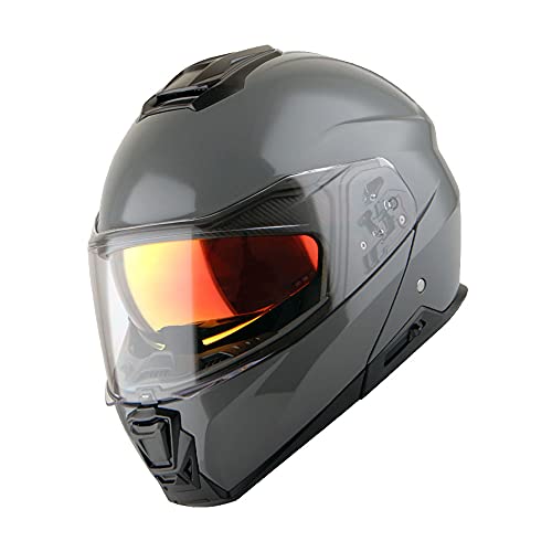 Martian Motorcycle Modular Full Face Helmet Flip up Dual Visor Sun Shield: HG362 Matt Black