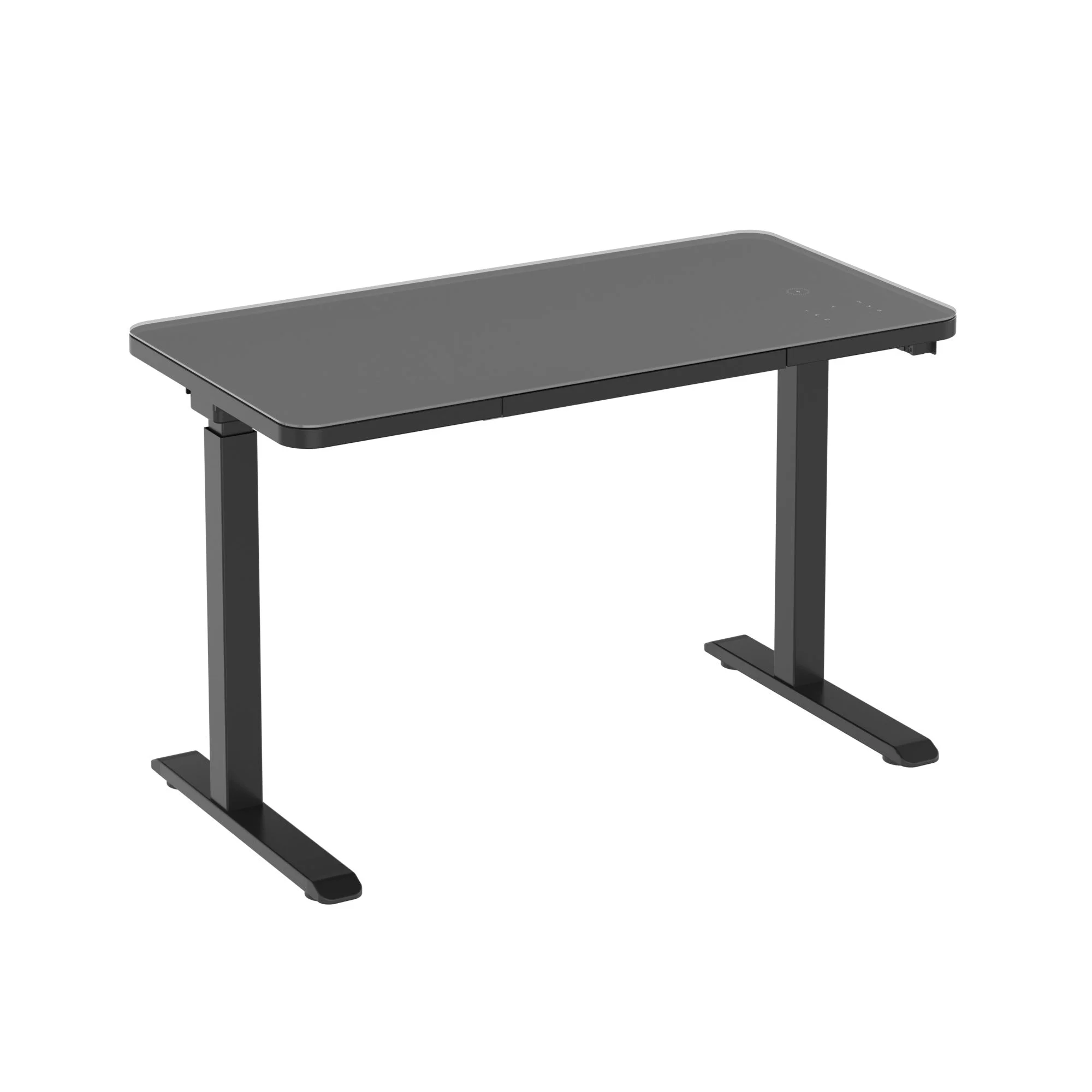 Glass tabletop standing desk - Black