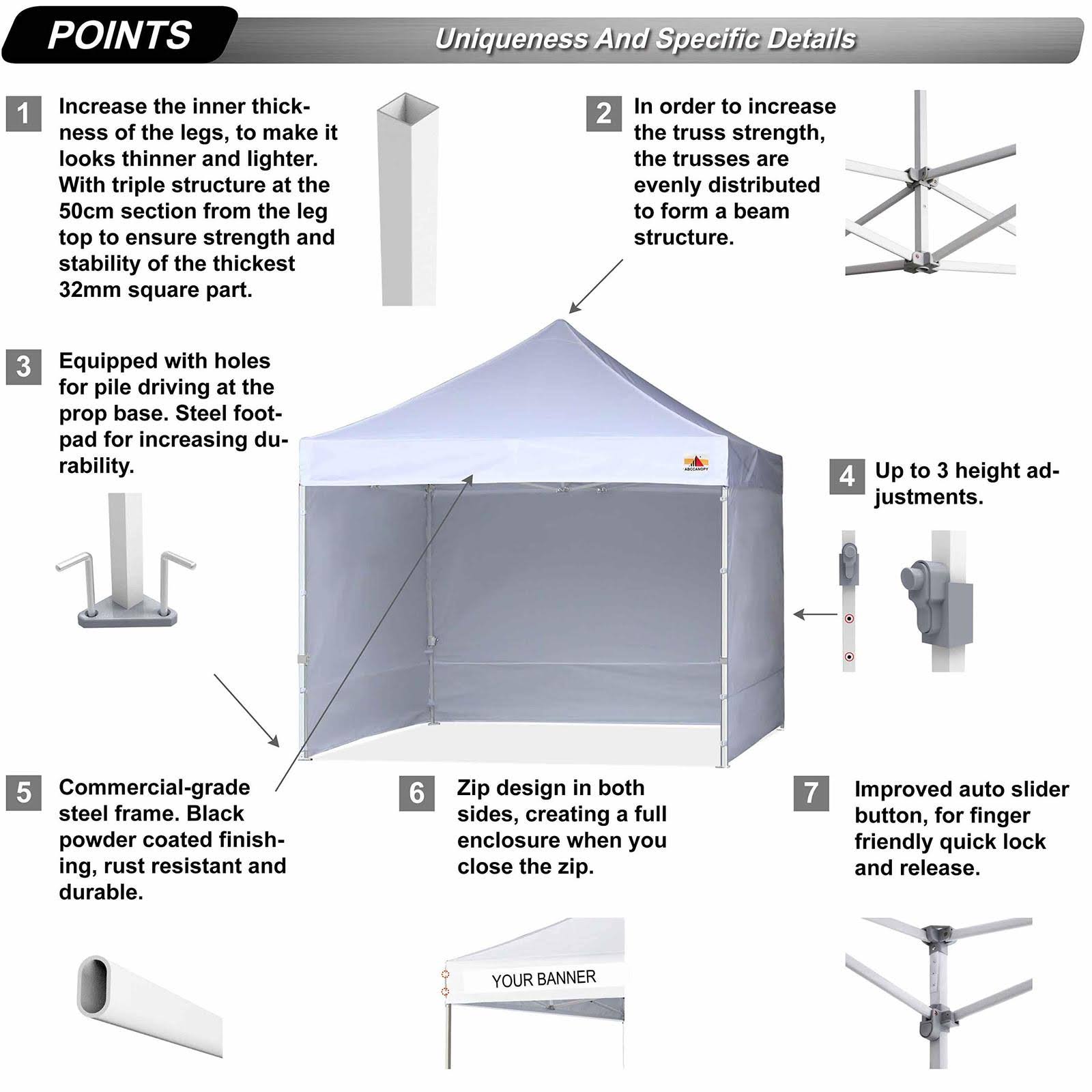 ABCCANOPY (18+colors) 8ft by 8ft EZ Pop Up Canopy Tent Commercial Instant