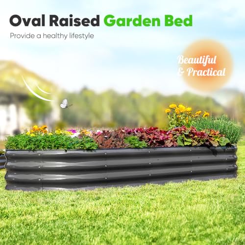 Quictent Galvanized Raised Garden Bed Kit with Self Watering System and Mesh Cover