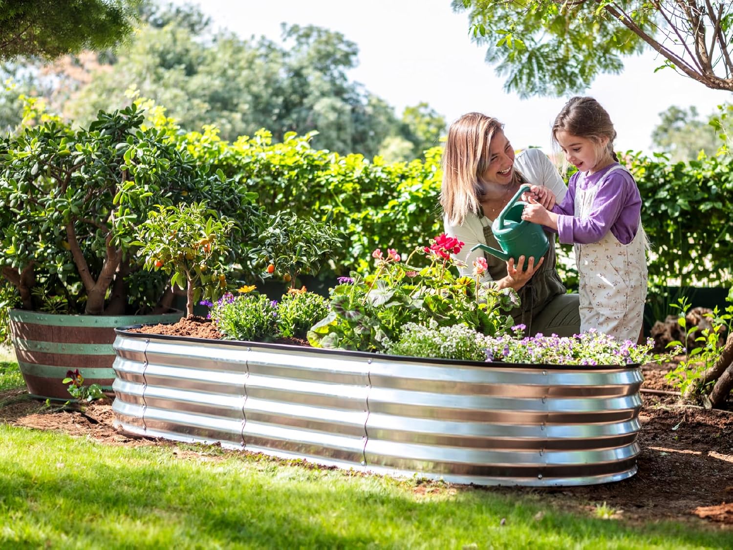 Galvanized Raised Garden Beds Outdoor // 8×4×1 ft Planter Raised Beds for Gardening, Vegetables