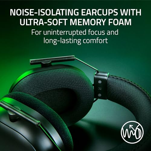 Razer BlackShark V2 Pro Wireless Xbox Gaming Headset: 50mm Drivers - Super Wideband Mic - Noise Isolating Earcups - for Xbox, PS5, Nintendo Switch 2