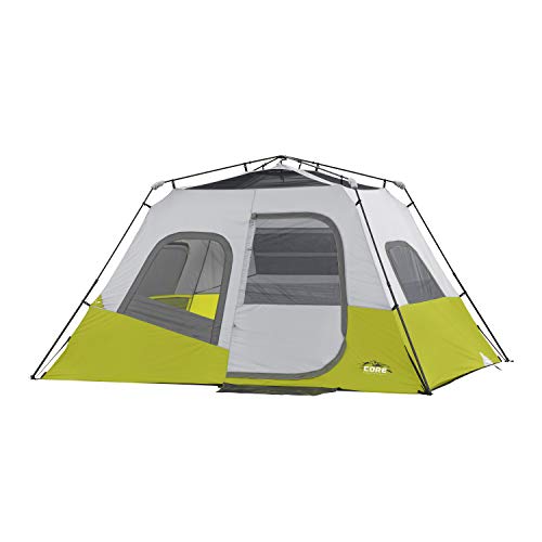 CORE Instant Cabin Tents | 6 Person / 9 Person / 10 Person / 12 Person Family Cabin Multi Room Pop Up Tents Car Camping | Included Storage Pockets