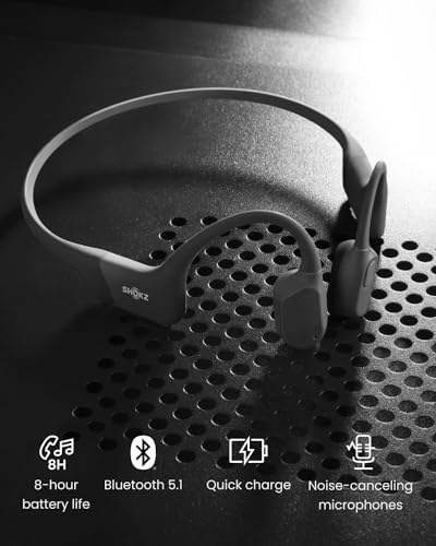 SHOKZ OpenRun - Open-Ear Bluetooth Bone Conduction Sport Headphones, Sweat Resistant Wireless Earphones for Workouts and Running, Built-in Mic