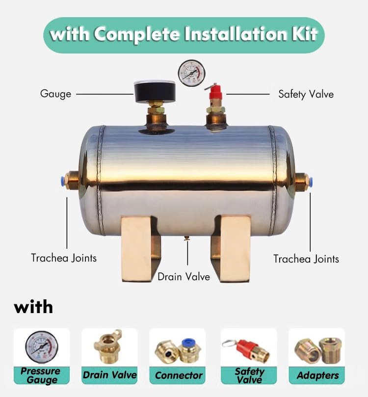 Air Storage Bladder Containers/Compressed Air Tank Kit Mini Large