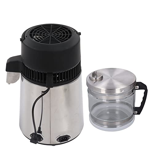 4L Water Distiller, 4L SUS304 Water Distiller, 750W Distilled Water Device, Stainless Steel Water Distiller with Double Button, Filter Cartridges