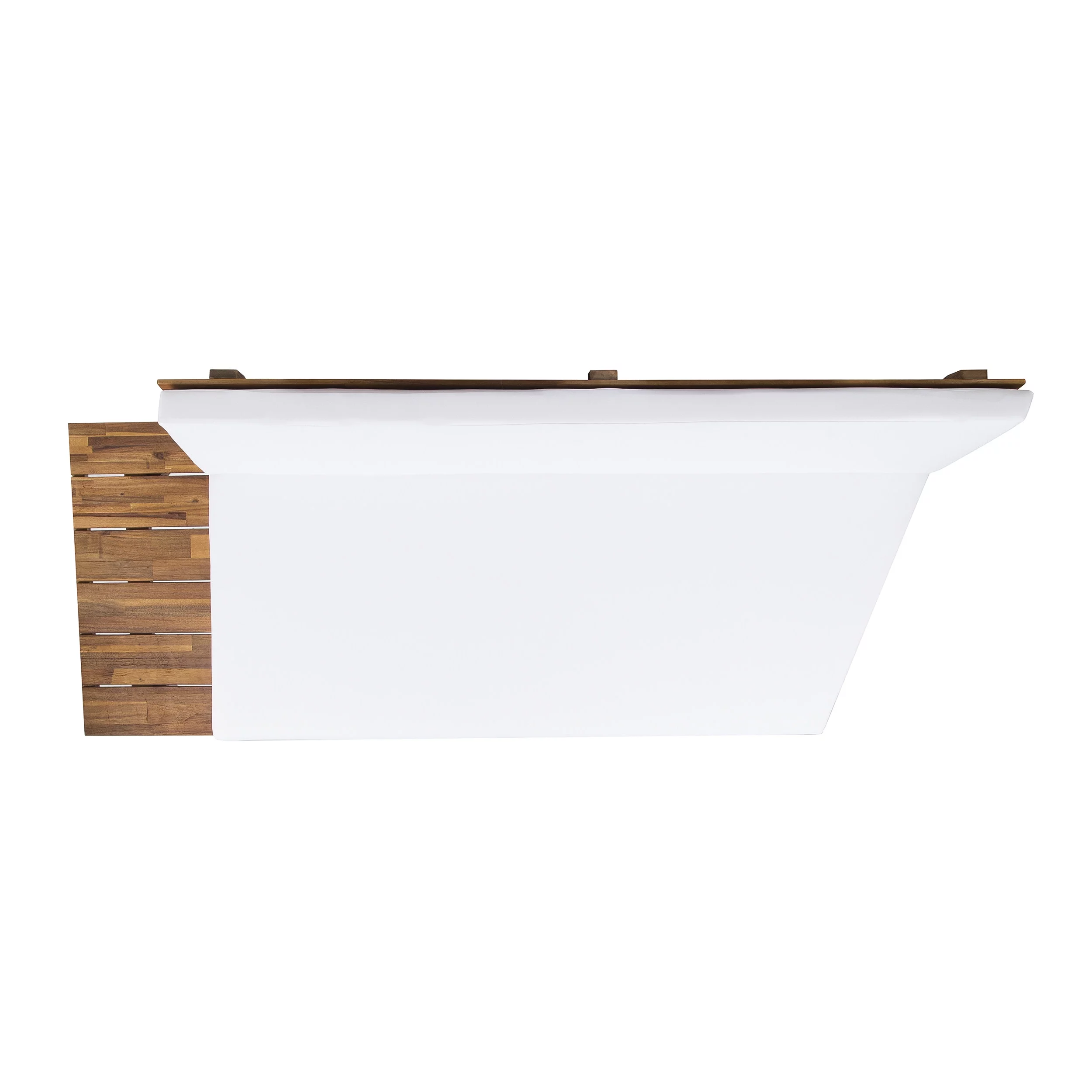 GDF Studio Emmory Minimalist Acacia Wood Left Sided Sofa, Sandblast and White