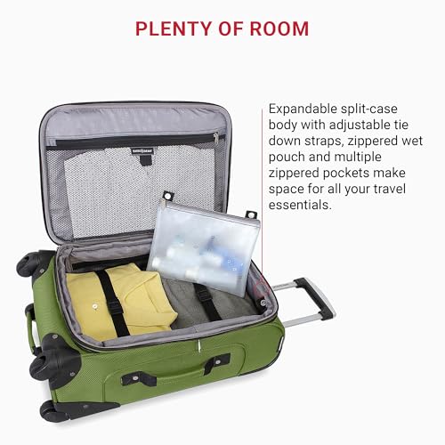 SwissGear Sion Softside Expandable Roller Luggage, Teal, 3 Piece Set (21/25/29)