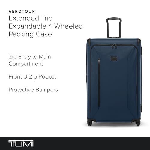 TUMI - Aerotour 4 Wheel Expandable Luggage - Men's and Women's Business and Leisure Travel Suitcase - 21.75" International Expandable Carry-On, Black