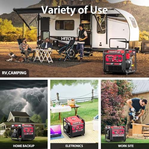 PowerSmart 2500-Watt Gas Powered Portable Inverter Generator, CO Sensor, Super Quiet for Camping, Home Emergency Use, EPA Compliant 2025 Version